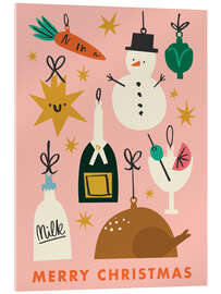 Acrylglasbild Merry Christmas Abendessen