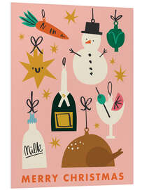 Hartschaumbild Merry Christmas Abendessen