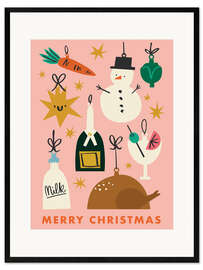 Gerahmter Kunstdruck Merry Christmas Abendessen