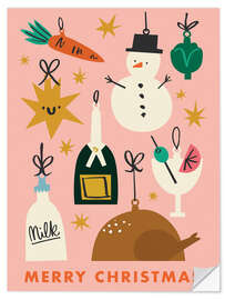 Wandsticker Merry Christmas Abendessen