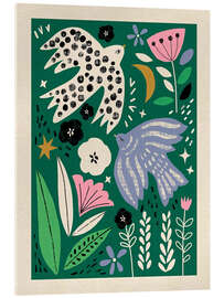 Acrylglasbild Taube und Meise