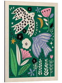 Alubild Taube und Meise