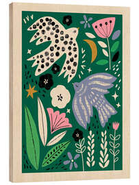 Holzbild Taube und Meise