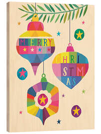 Holzbild Merry Christmas - Weihnachtsdekos