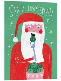 Acrylglasbild Santa Loves Sprouts - Charlotte Pepper