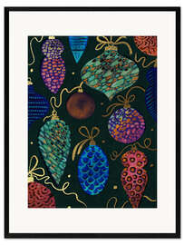 Gerahmter Kunstdruck Christbaumschmuck