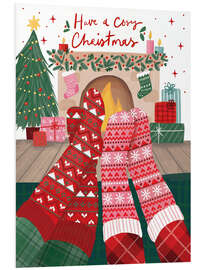 Hartschaumbild Have a cosy Christmas mit Socken - Charlotte Pepper