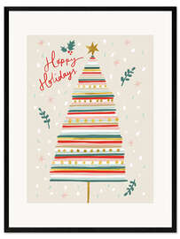 Gerahmter Kunstdruck Happy Holidays