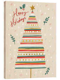 Holzbild Happy Holidays