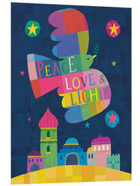 Hartschaumbild Peace, Love and Light