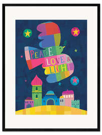 Gerahmter Kunstdruck Peace, Love and Light