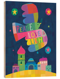 Holzbild Peace, Love and Light