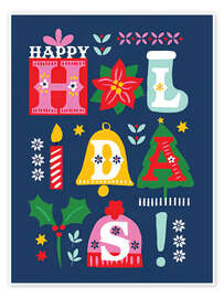 Wandbild Happy Holidays - Charlotte Pepper