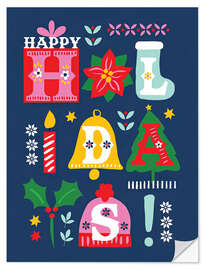 Wandsticker Happy Holidays