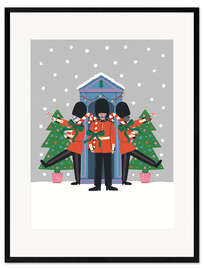 Gerahmter Kunstdruck British King Gard unter Schnee