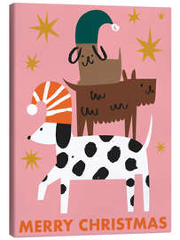 Leinwandbild Weihnachtsbaum der Hunde