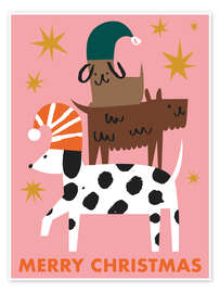 Poster Weihnachtsbaum der Hunde