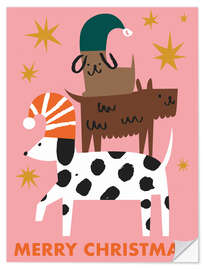 Wandsticker Weihnachtsbaum der Hunde