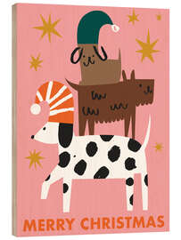 Holzbild Weihnachtsbaum der Hunde