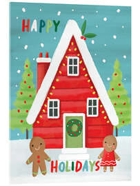 Acrylglasbild Happy Holidays - Pfefferkuchenhaus - Charlotte Pepper