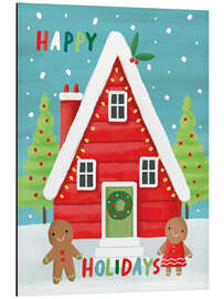 Magnettafel Happy Holidays - Pfefferkuchenhaus