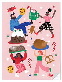 Sticker mural Large Christmas banquet - Charlotte Pepper