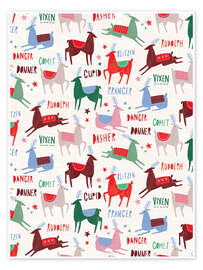 Wandbild Die Rentiere von Santa Claus - Charlotte Pepper