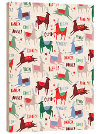 Holzbild Die Rentiere von Santa Claus - Charlotte Pepper