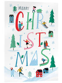 Acrylglasbild Merry Christmas in Snow