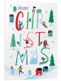 Hartschaumbild Merry Christmas in Snow