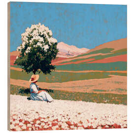 Holzbild Auf der Suche nach ruhenden Orten