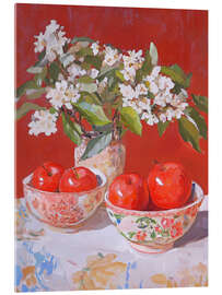 Acrylglasbild Rote Äpfel auf dem Tisch - DejaReve