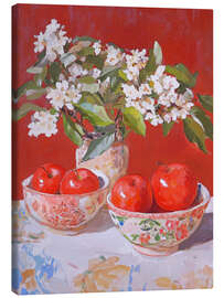 Leinwandbild Rote Äpfel auf dem Tisch - DejaReve