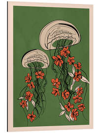 Alubild Florale Quallen