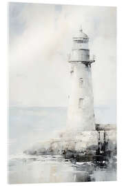 Acrylglasbild Leuchtturm am Meer