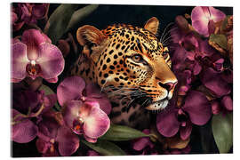 Acrylglasbild Tropischer Orchideengarten der Jaguare - Andrea Haase