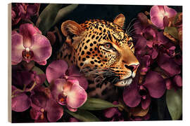 Holzbild Tropischer Orchideengarten der Jaguare - Andrea Haase