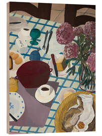 Holzbild Frühstück bei Helma