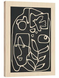 Holzbild Paläolithische abstrakte Kunst - Branka Kodžoman