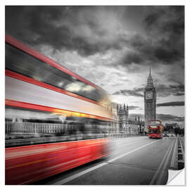 Wandsticker Abendliche Dynamik auf der Westminster Bridge