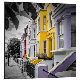 Alubild Bunte Hausfassaden in Notting Hill, London