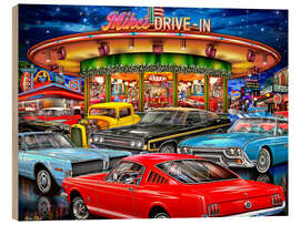 Holzbild Retro Drive In