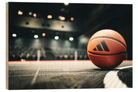Holzbild Vor dem Basketballspiel