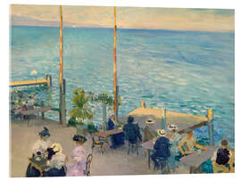 Acrylglasbild Café-Terrasse am Genfer See - Nikolaj Klodt, 1908
