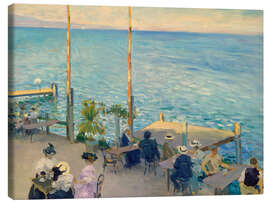 Leinwandbild Café-Terrasse am Genfer See - Nikolaj Klodt, 1908