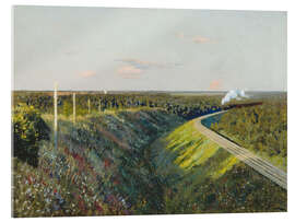 Acrylglasbild Eisenbahn-Strecke mit Dampfzug - Isaak Iljitsch Lewitan