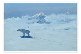 Wandbild Eisbär-Jagd im Mondlicht - Alexander Borisov, 1899