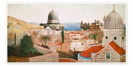 Wandbild Blick vom Tempelplatz in Jerusalem auf das Tote Meer, 1905 - Tivador Csontvary Kosztka