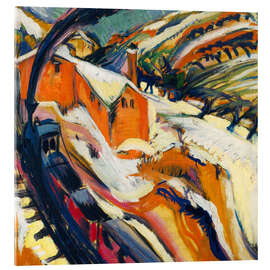 Acrylglasbild Bahnhof von Königstein im Schnee, 1916 - Ernst Ludwig Kirchner