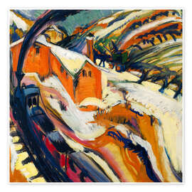 Poster Bahnhof von Königstein im Schnee, 1916 - Ernst Ludwig Kirchner